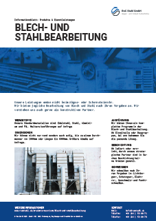 RoC Stahl GmbH Bochum Datenblatt Blech- und Stahlbearbeitung Vorschau